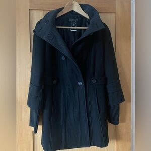 Gorgeous Hilary Radley Black Wool Coat with Detachable Hood